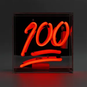 '100' Mini Acrylic Box Neon Light