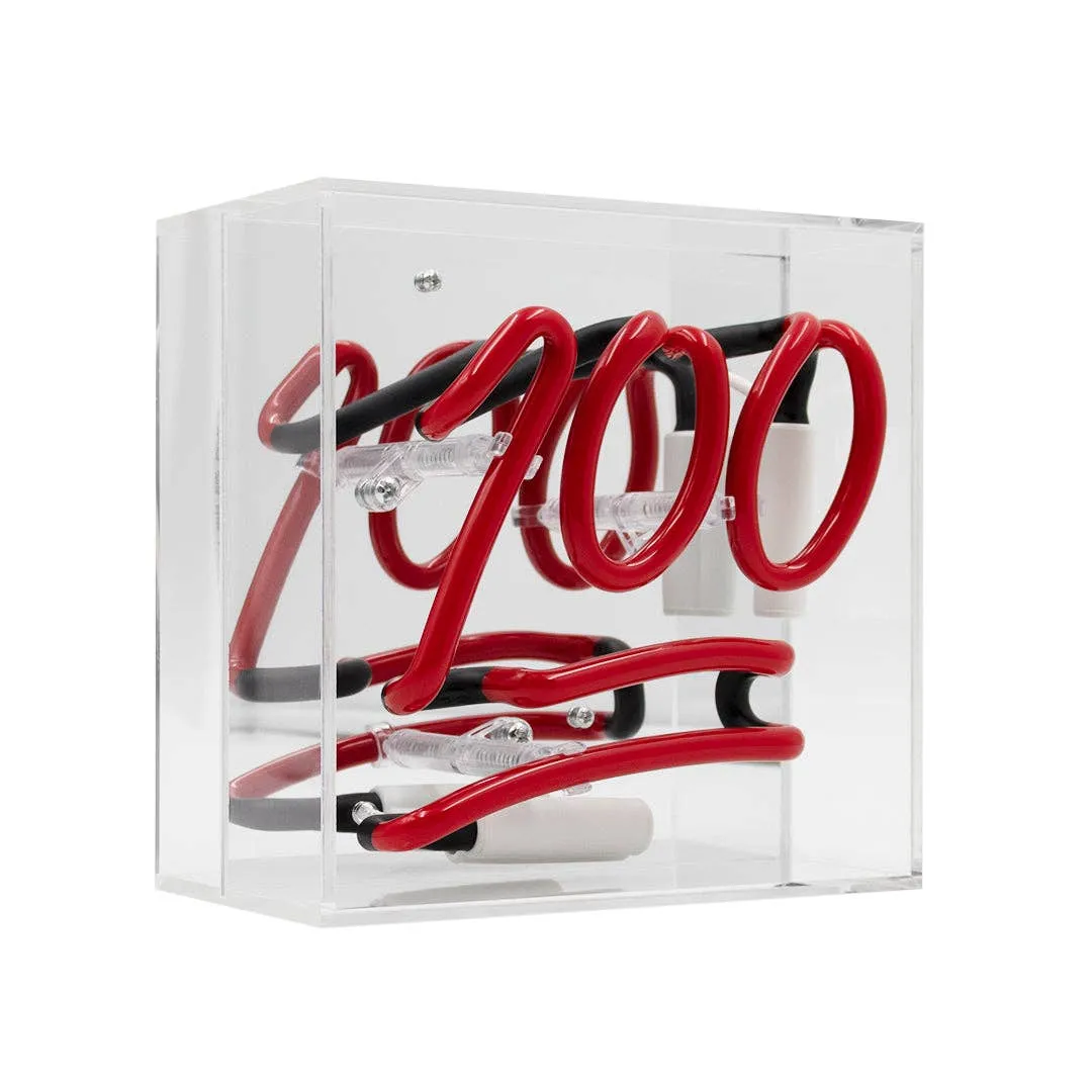 '100' Mini Acrylic Box Neon Light