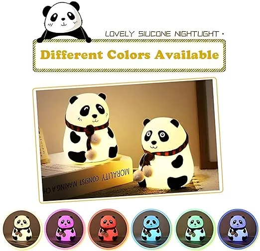 3164 Panda Night Light  Rechargeable Silicone LED Lamp ,Animal Night Light For Bedroom