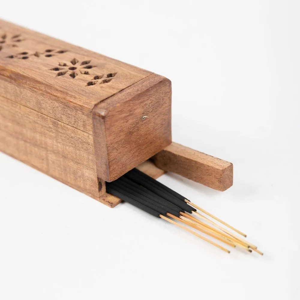 Acacia Wood Incense Storage Box