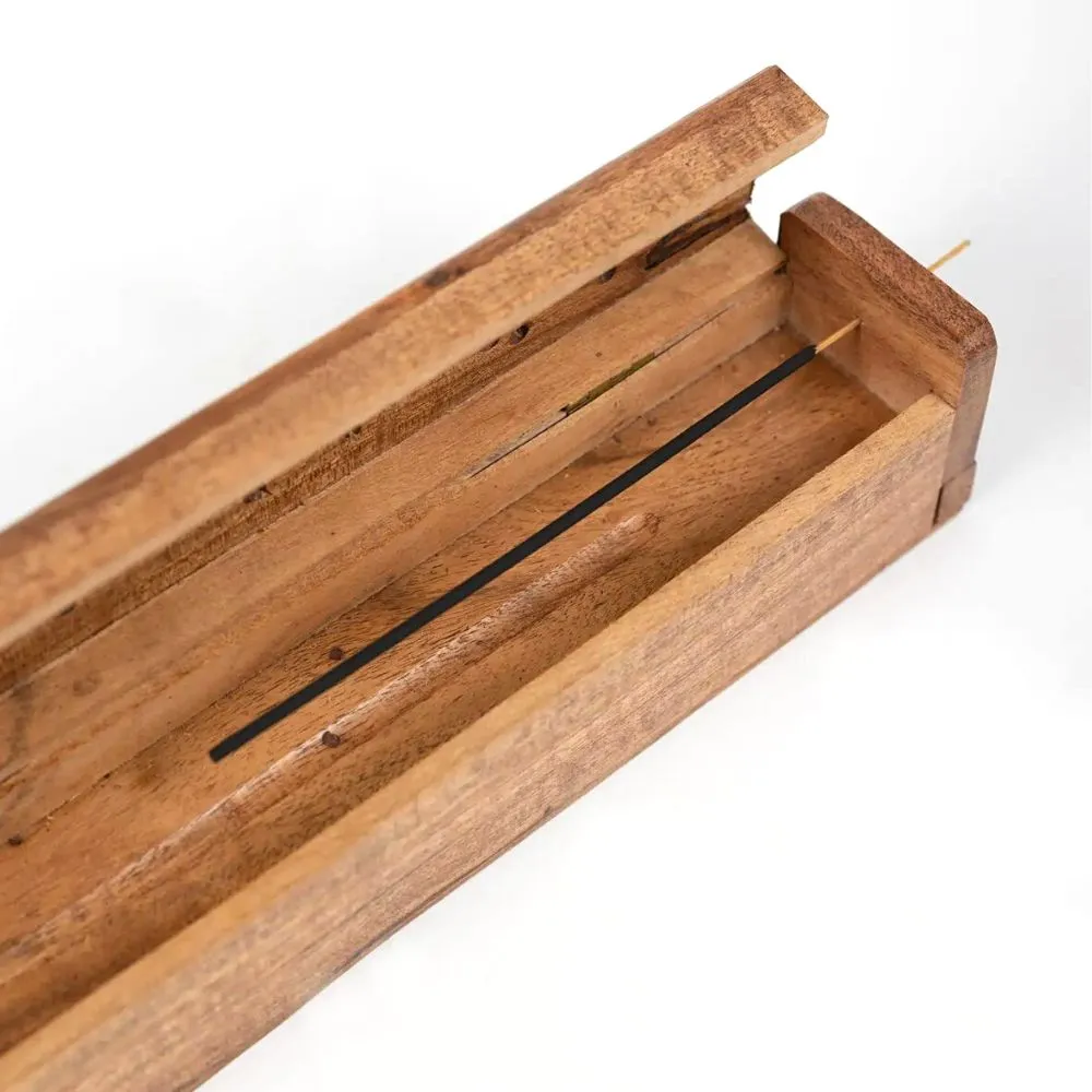 Acacia Wood Incense Storage Box