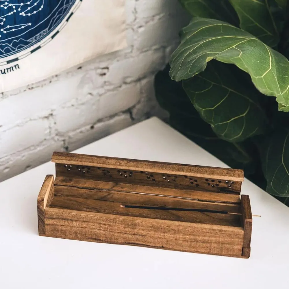 Acacia Wood Incense Storage Box