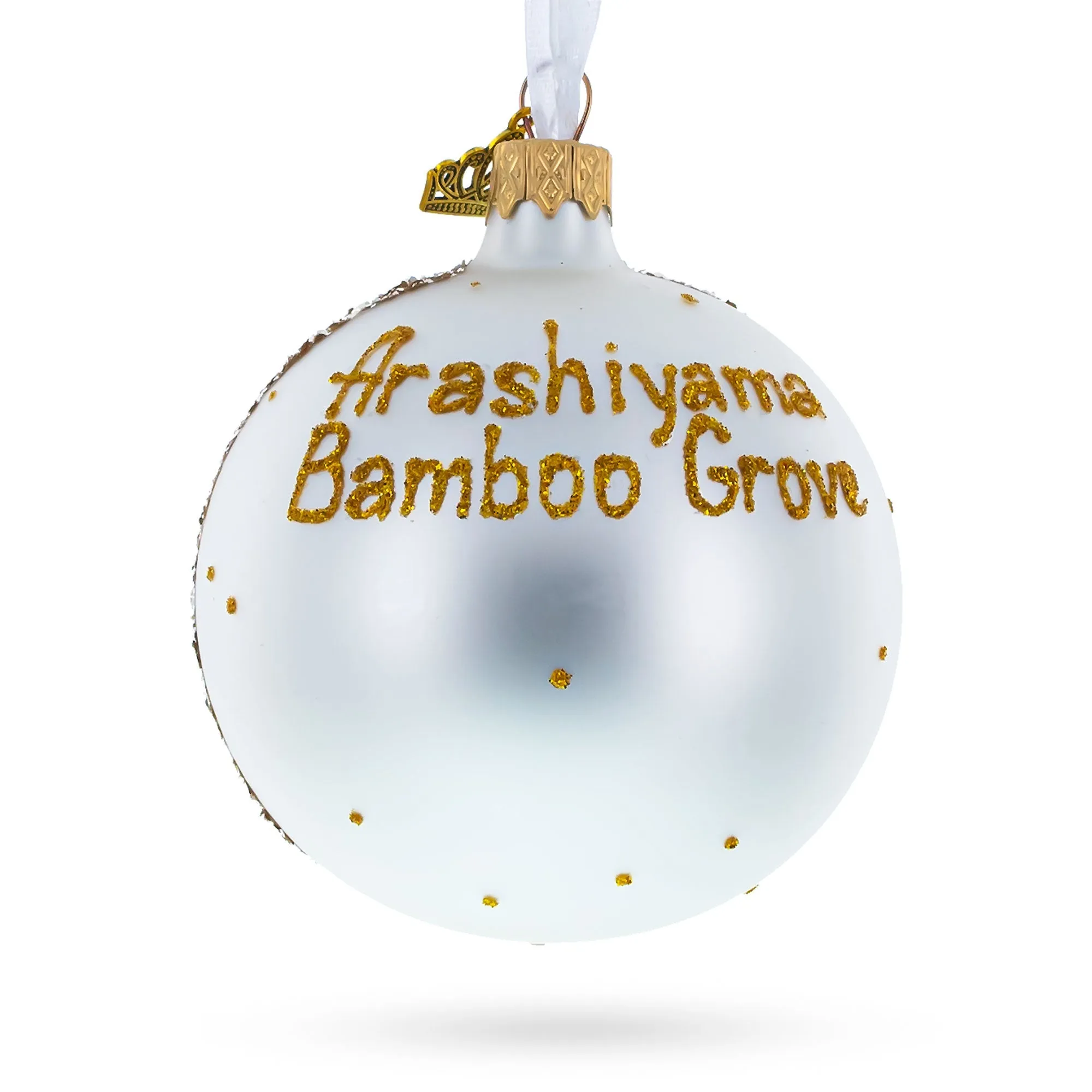 Arashiyama Bamboo Grove, Kyoto, Japan Glass Christmas Ornament