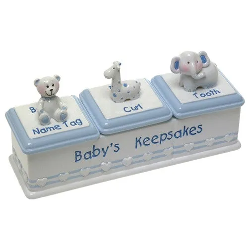 Baby Gift - Triple Baby Keepsake Box Blue