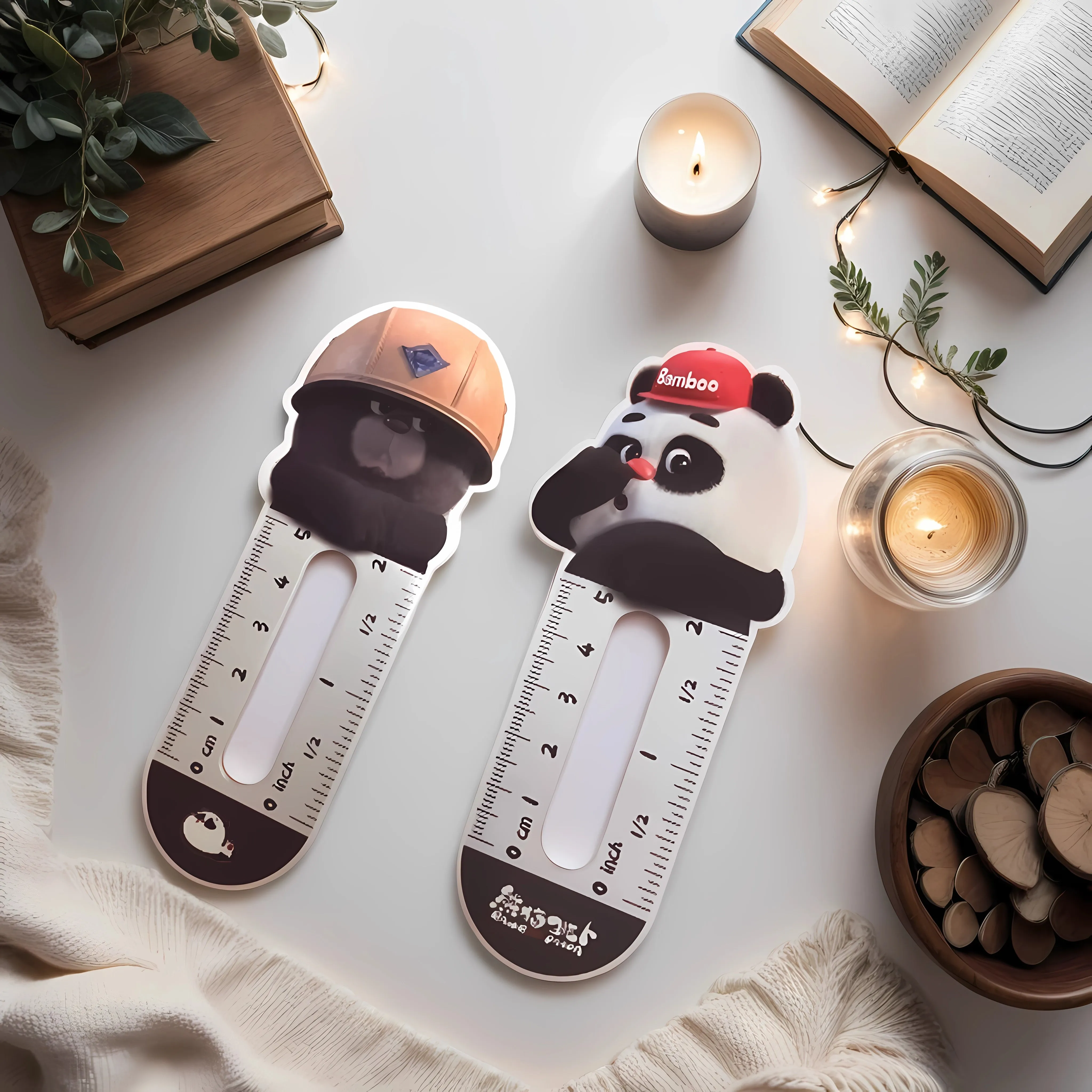 Bamboo Panda & Dundun Bear Bookmarks | Ruler Reading Bookmarks