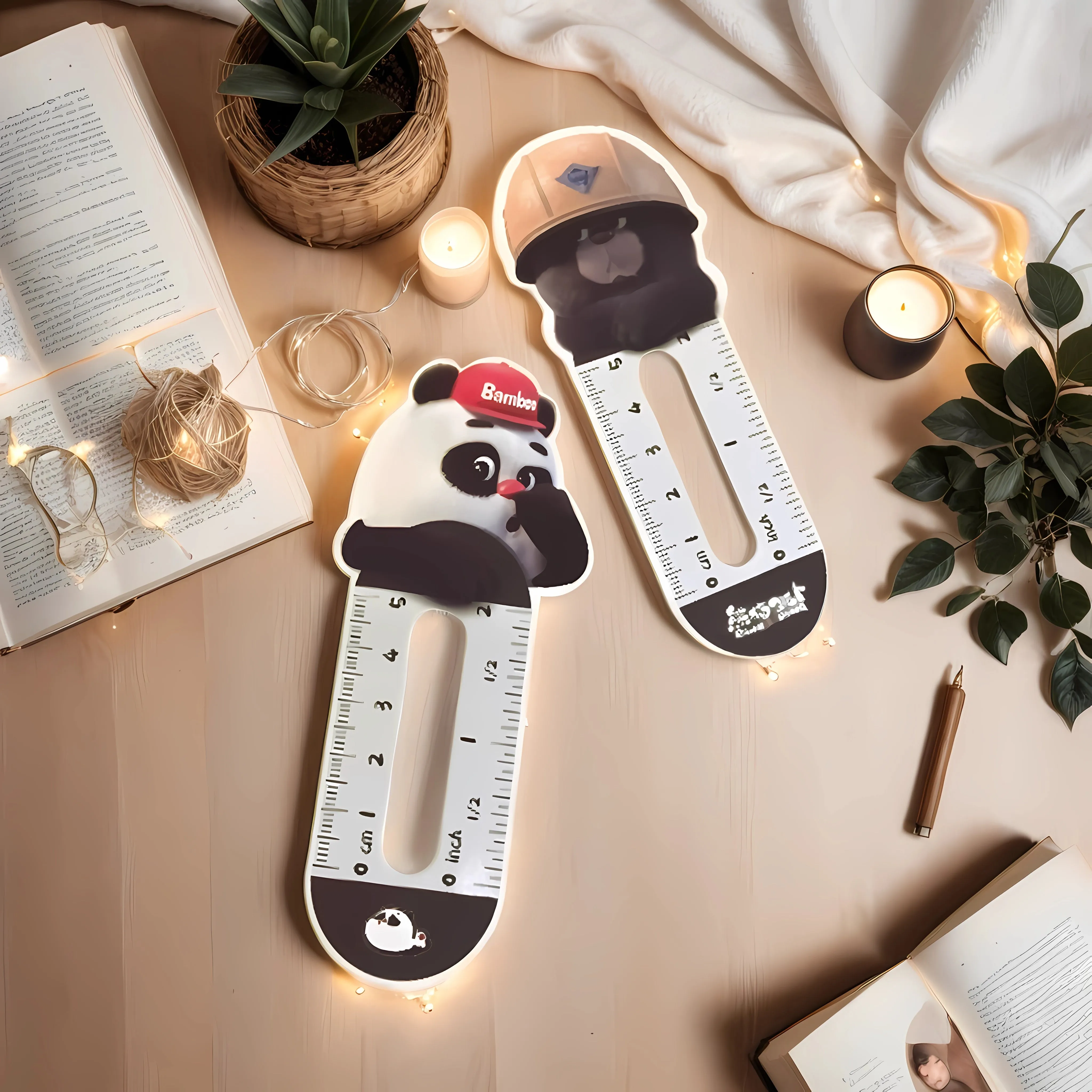 Bamboo Panda & Dundun Bear Bookmarks | Ruler Reading Bookmarks