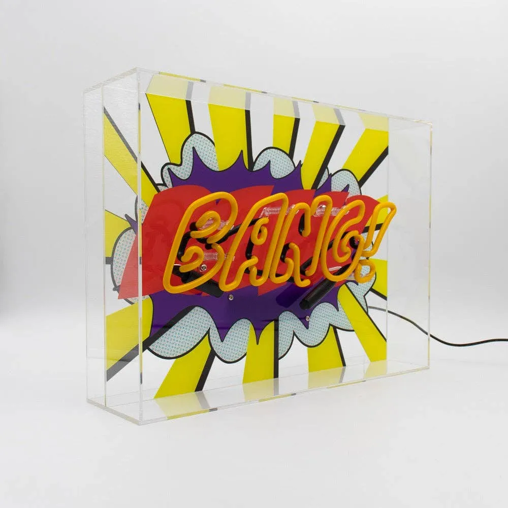 'bang!' Large Glass Neon Sign