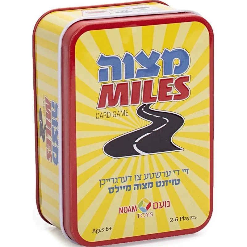 Card Game Mitzvah Miles English & Yiddish in a Tin Box Ages 8  for 2-5 Players