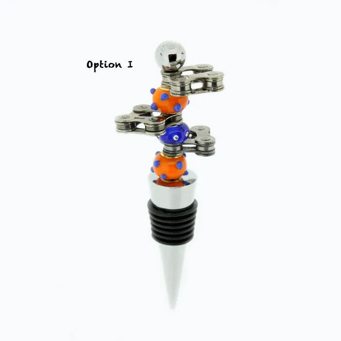 Chain Link Bottle Stopper with Glass Beads - Wholesale