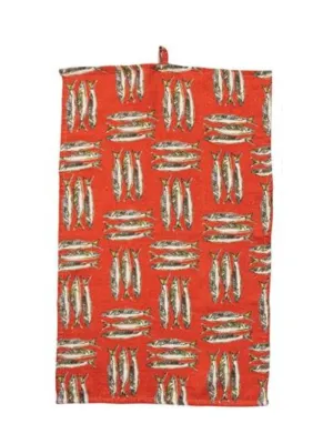 Chayce & Zach Wedding Registry - Fish Orange Linen Tea Towel