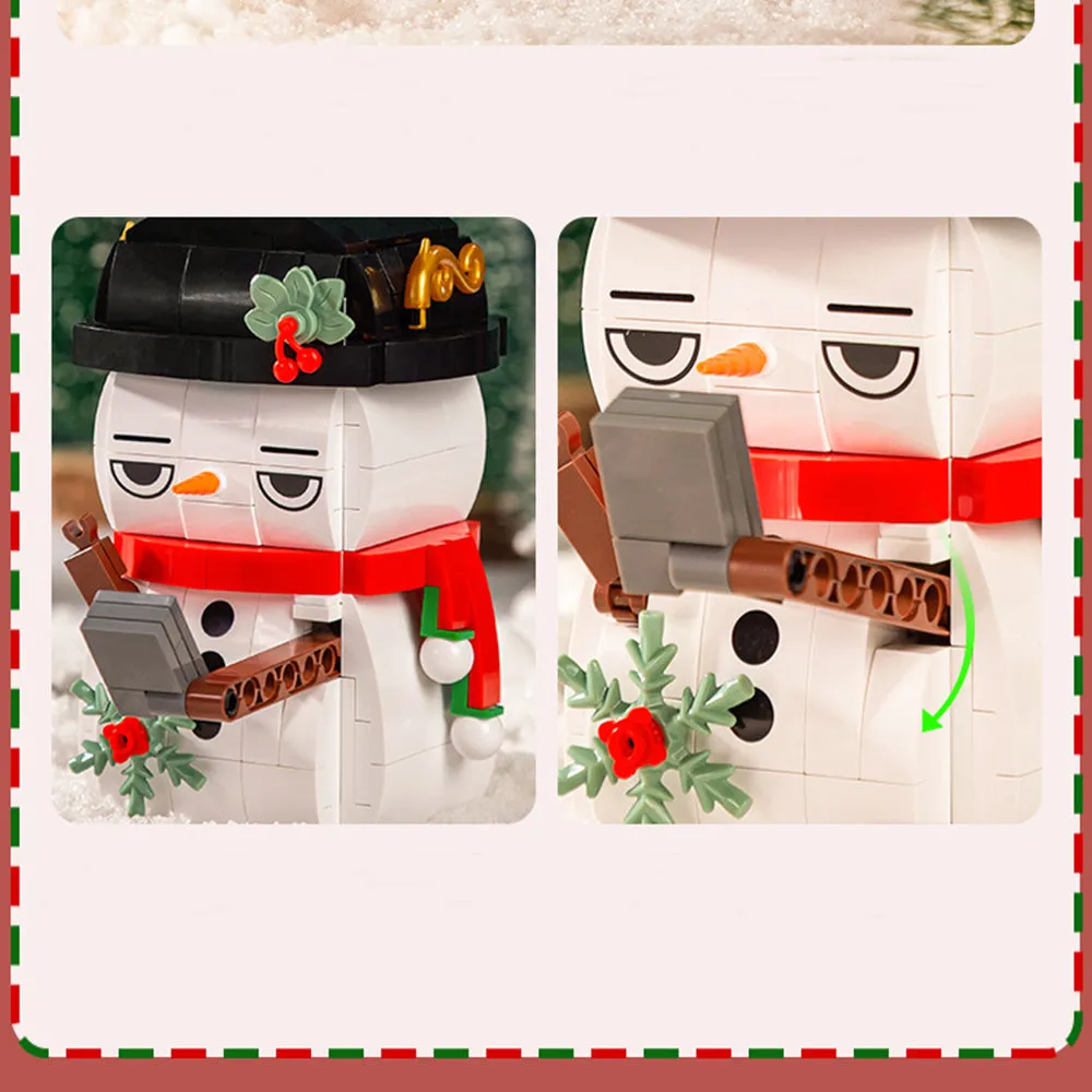 Christmas Snowman Pen Holder Desktop Jenga Building Blocks Toys Gift, TO0008