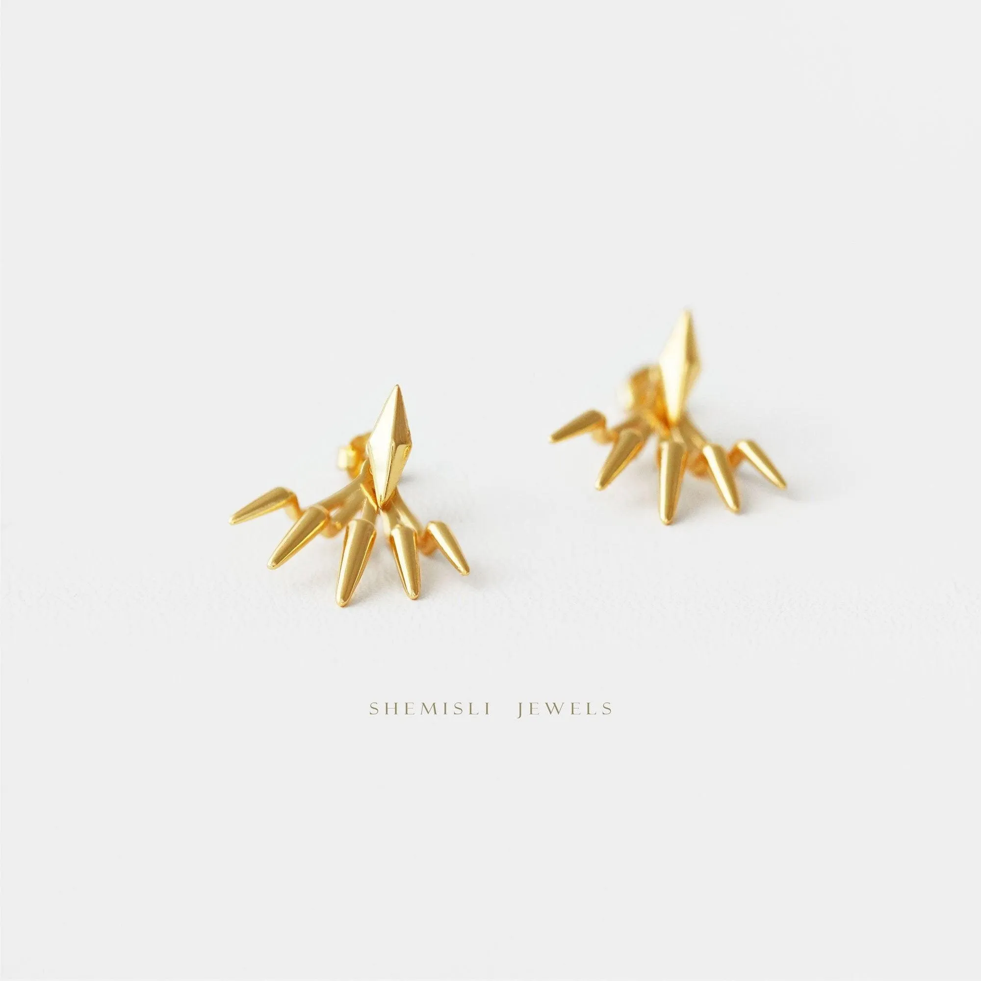 Claw Shape Ear Jackets Earrings, Gold, Silver SHEMISLI - SJ006