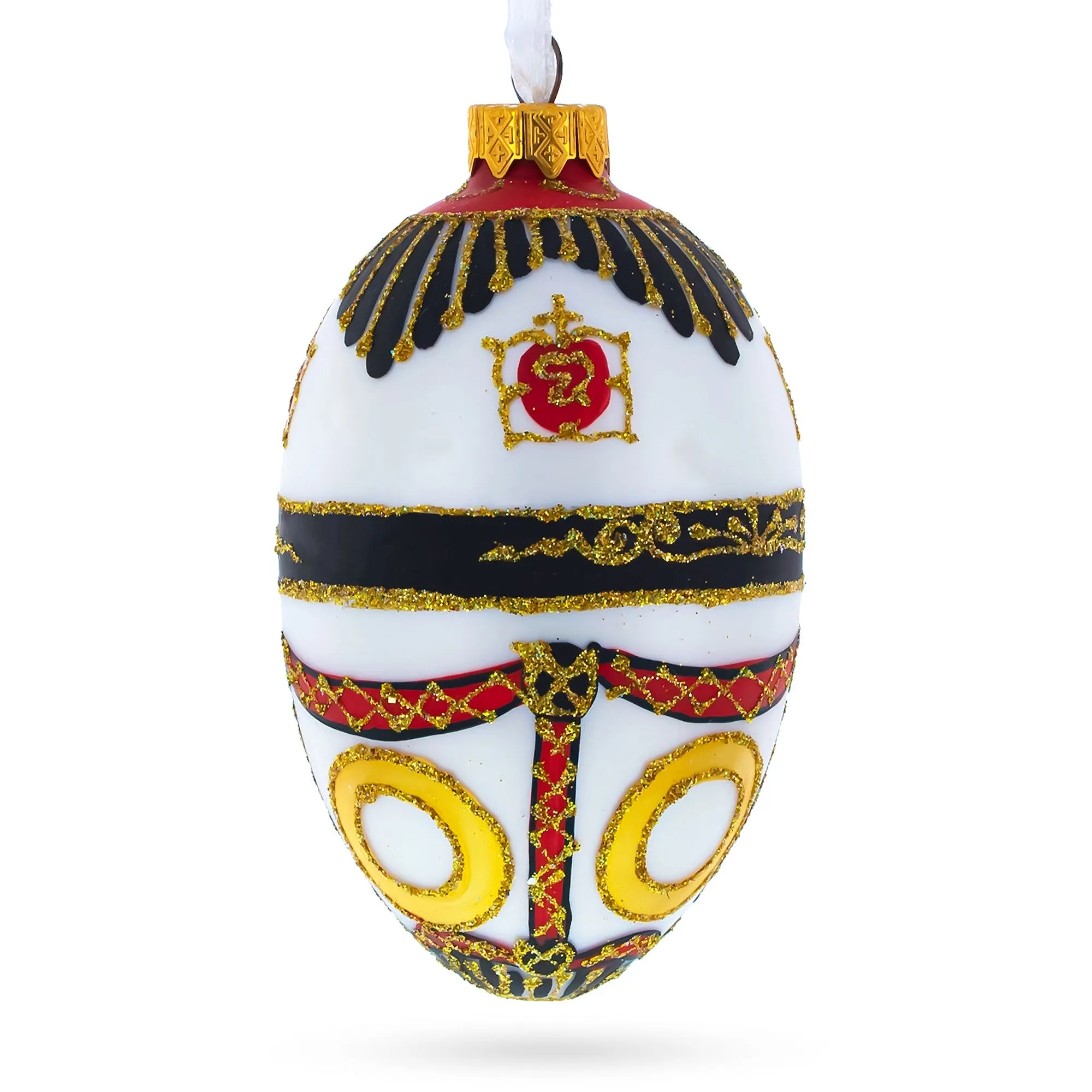 Coat Of Arms Royal Egg Glass Christmas Ornament 4 Inches