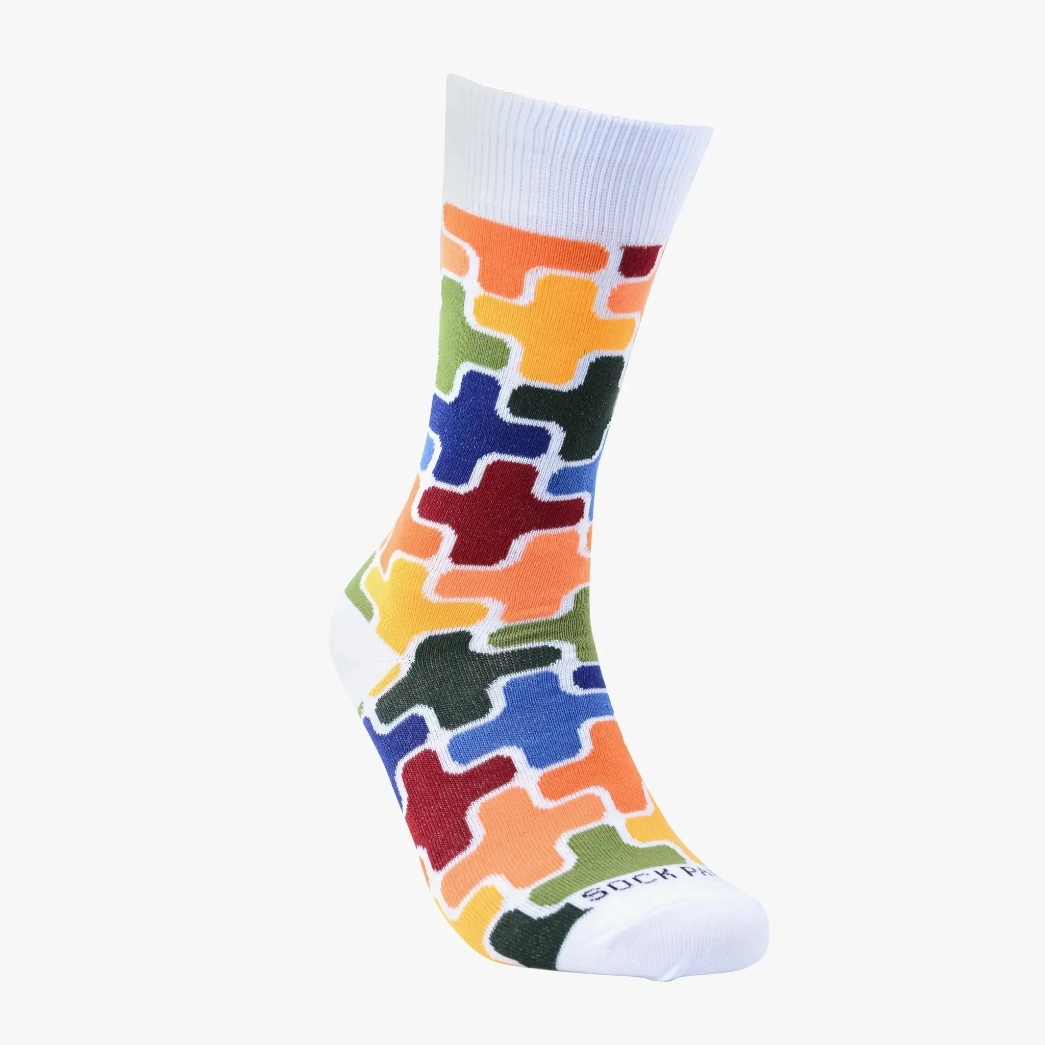 Colorful Puzzle Socks from the Sock Panda (Adult Small -  Shoe Sizes 2-5)