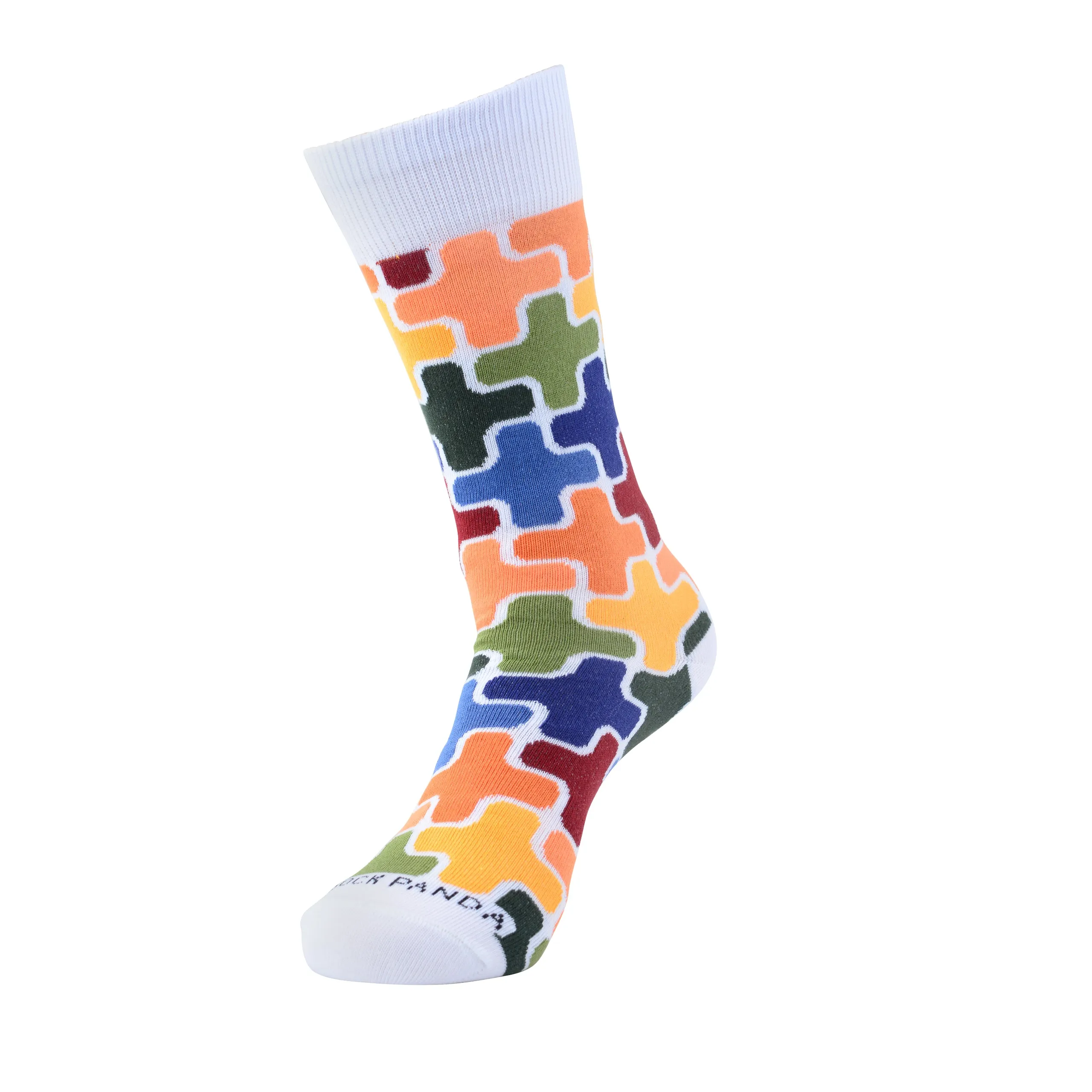 Colorful Puzzle Socks from the Sock Panda (Adult Small -  Shoe Sizes 2-5)