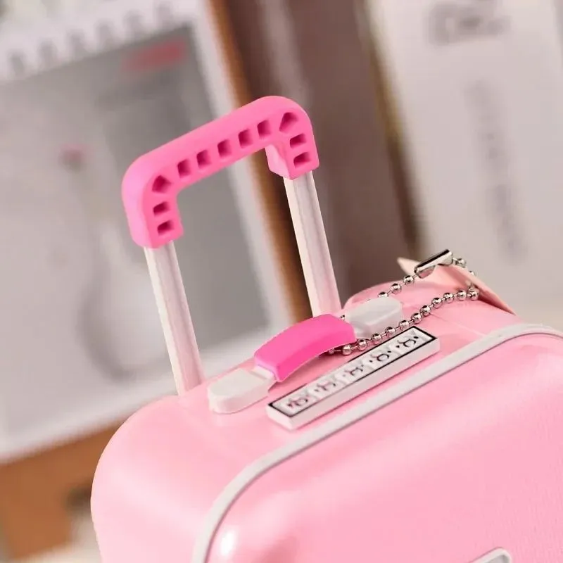 Creative Fun Suitcase Style Musical Jewelry BoxCosmetics Storage Boxes Rotating Ballerina Girl