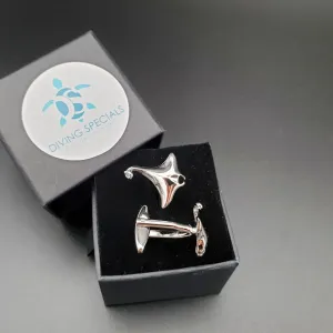 Cufflinks for Men:  Manta Ray