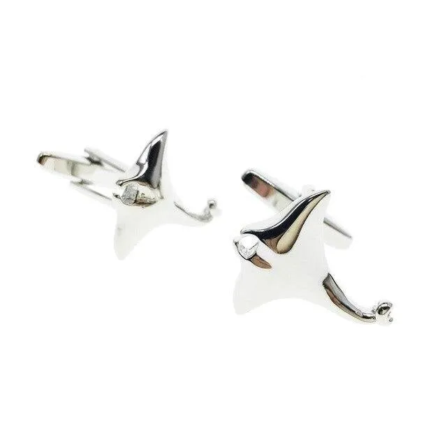 Cufflinks for Men:  Manta Ray