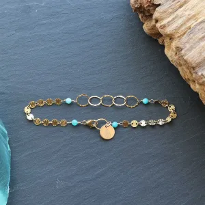 Driftwood - Dainty Amazonite Gold Bracelet