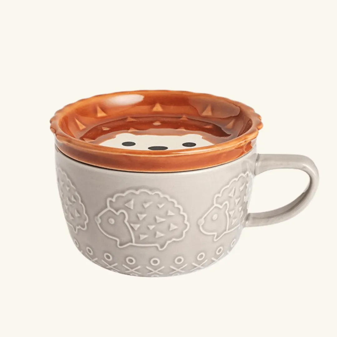 Embossed Cats Coffee Mug with Lid