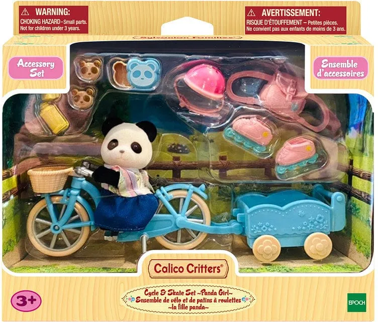 Epoch Calico Critters Panda Girl Cycle & Skate Set