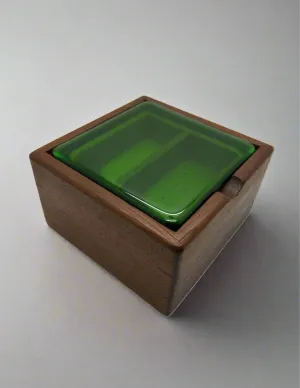 Flexen Iroko box with fused glass lid