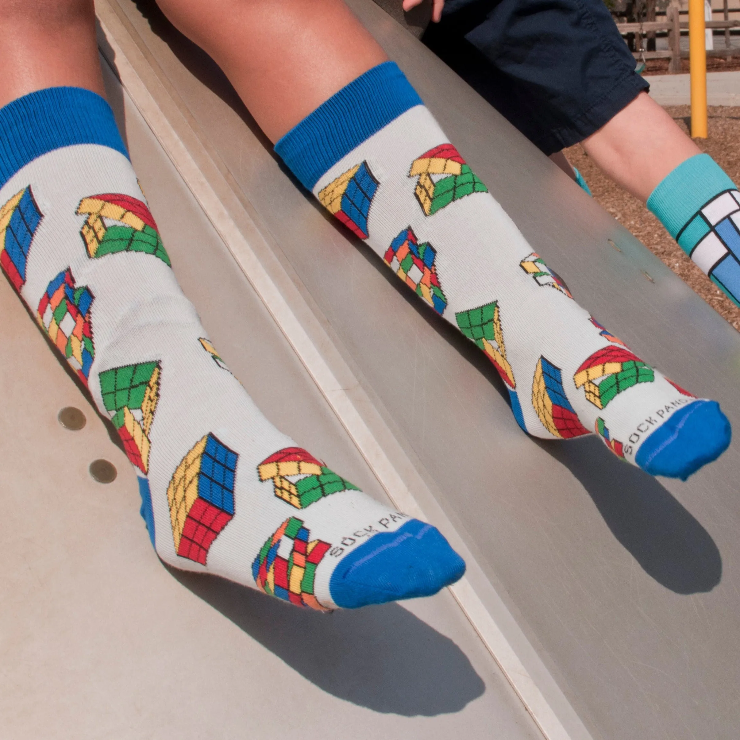 Fun Puzzle Cube Socks from the Sock Panda (Adult Small -  Shoe Sizes 2-5)