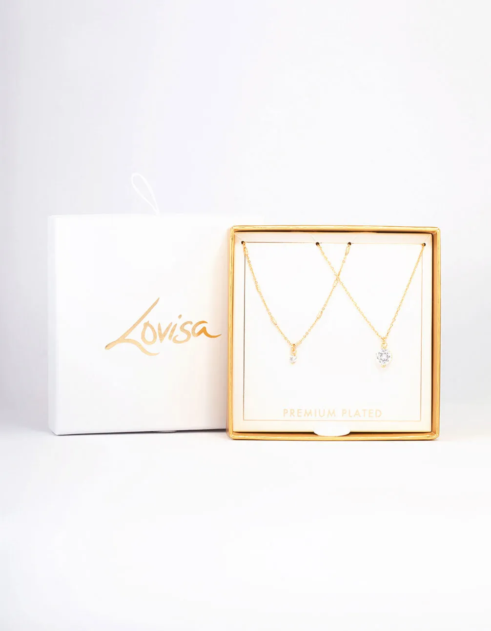 Gold Plated Delicate Cubic Zirconia Necklace Pack