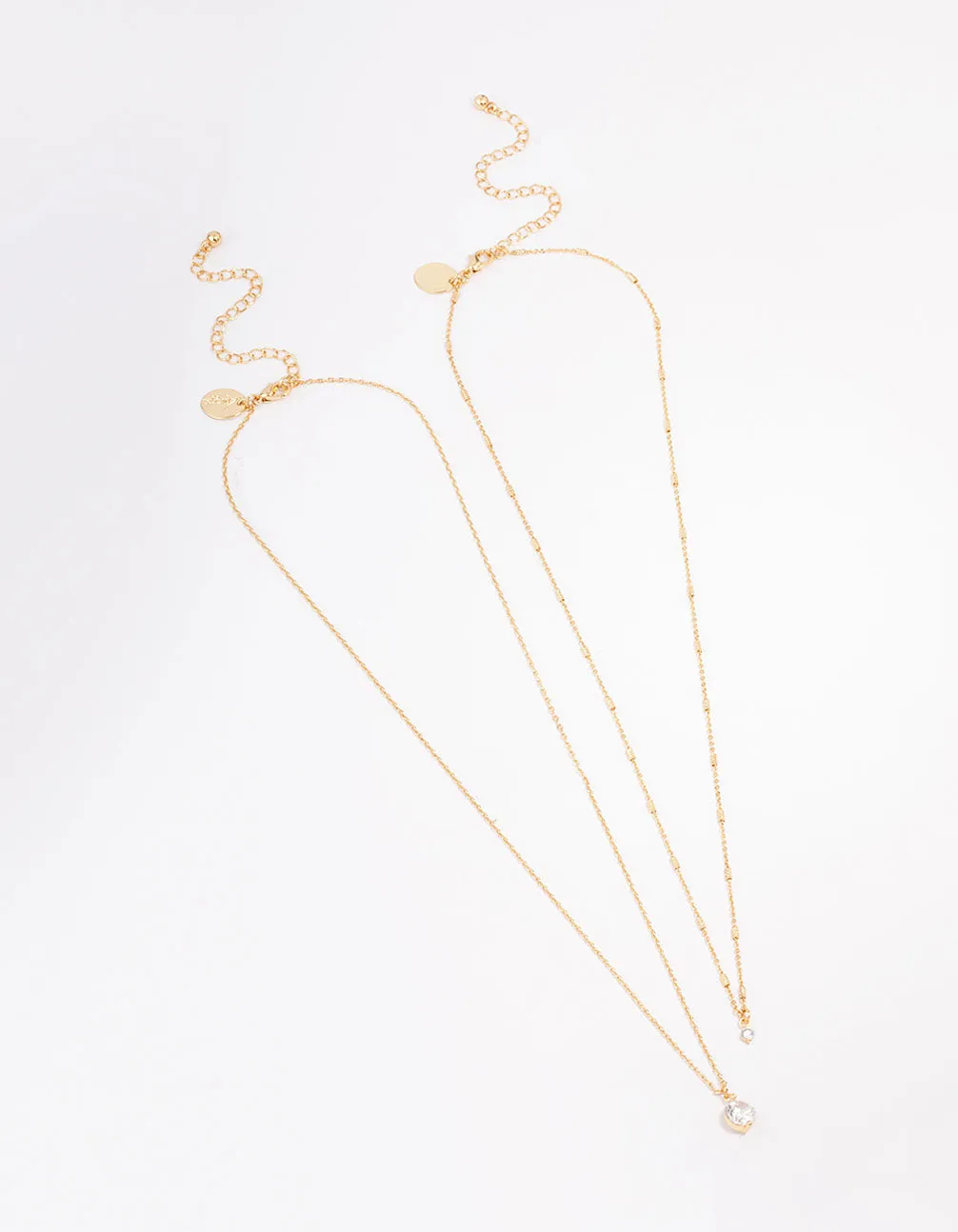 Gold Plated Delicate Cubic Zirconia Necklace Pack