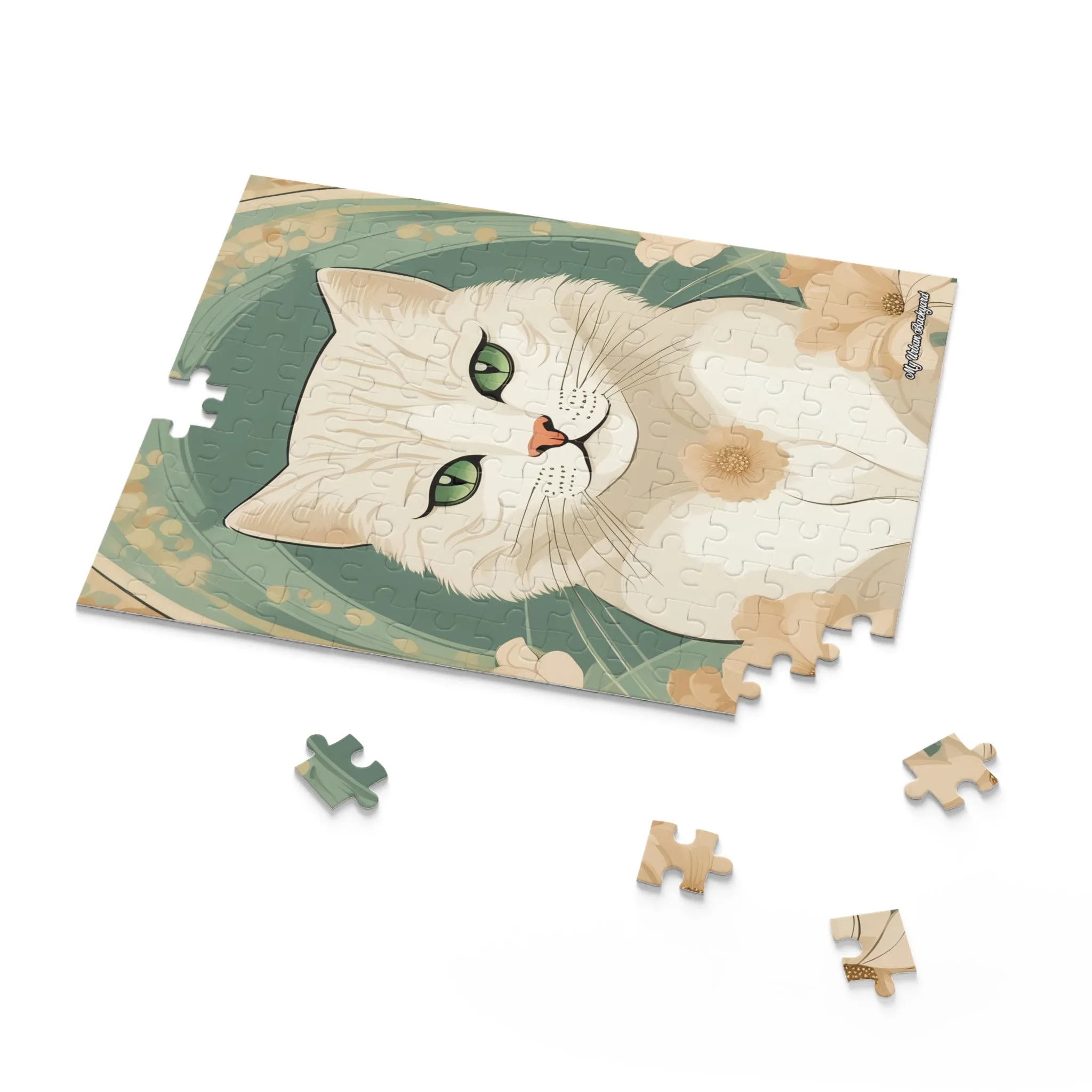 Green-Eyed Cat, Jigsaw Puzzle, (120, 252, or 500-Piece)