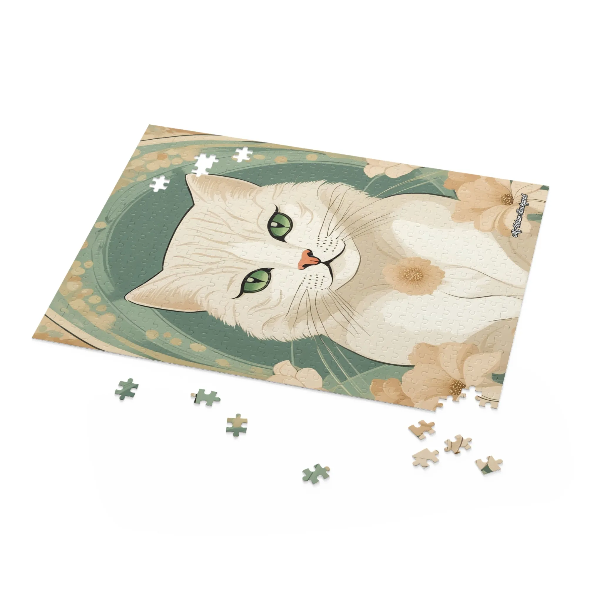 Green-Eyed Cat, Jigsaw Puzzle, (120, 252, or 500-Piece)