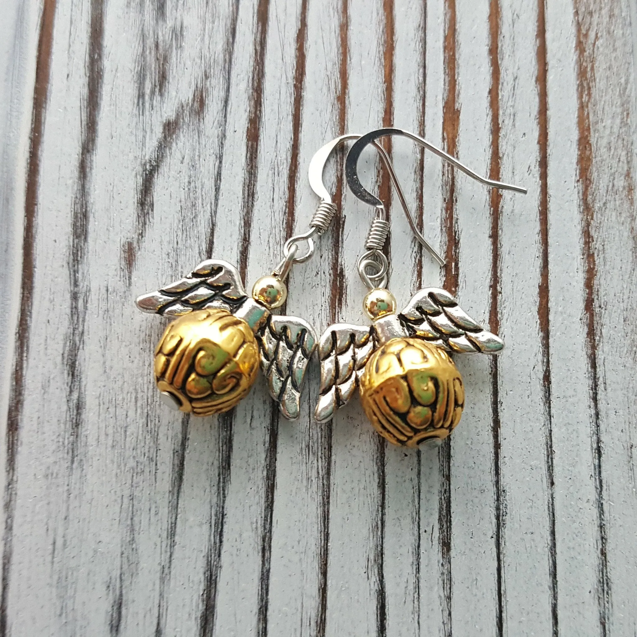 Handmade Golden Snitch Earrings