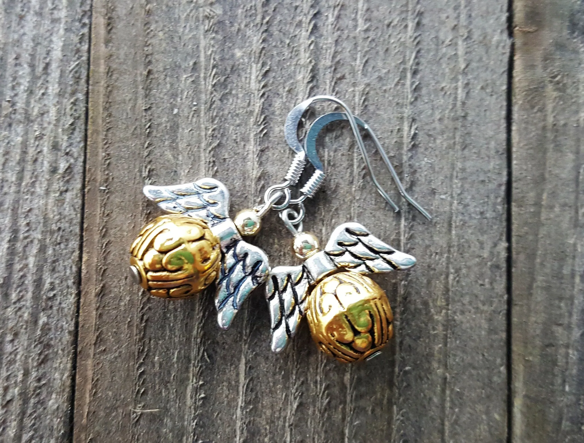 Handmade Golden Snitch Earrings