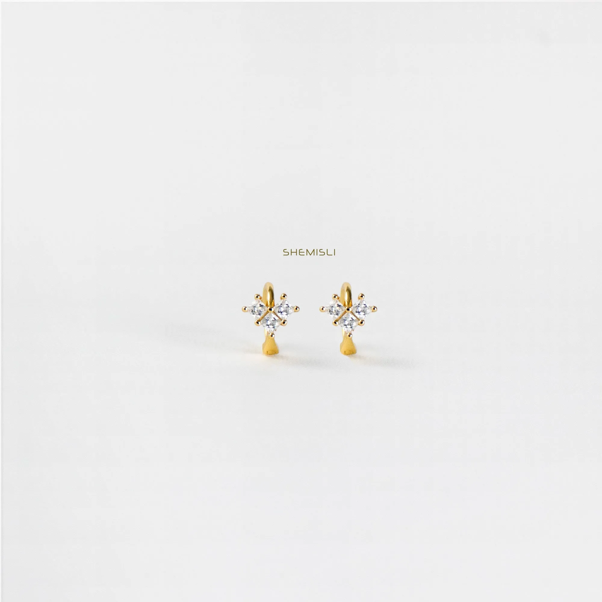 Heart CZ Cartilage Hoops, Gold, Silver SHEMISLI SH083