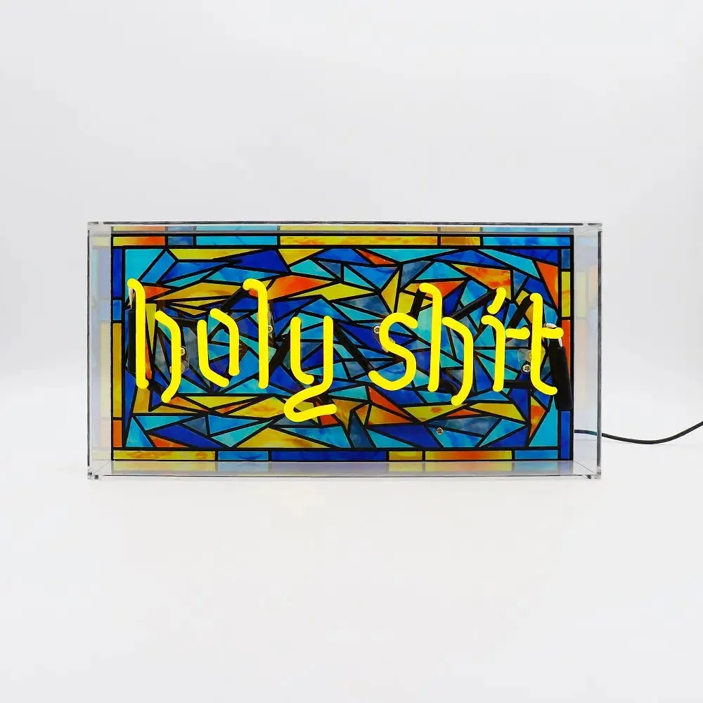 'holy Shit' Glass Neon Sign