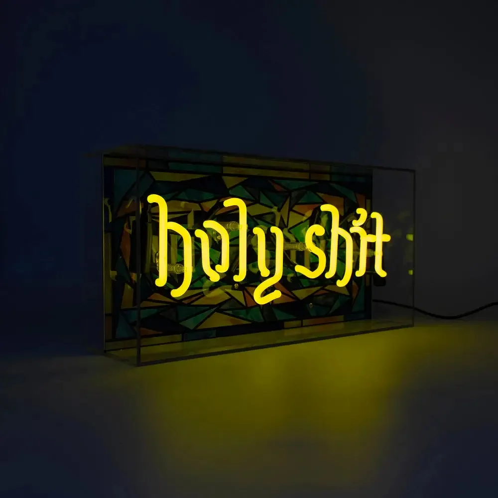 'holy Shit' Glass Neon Sign