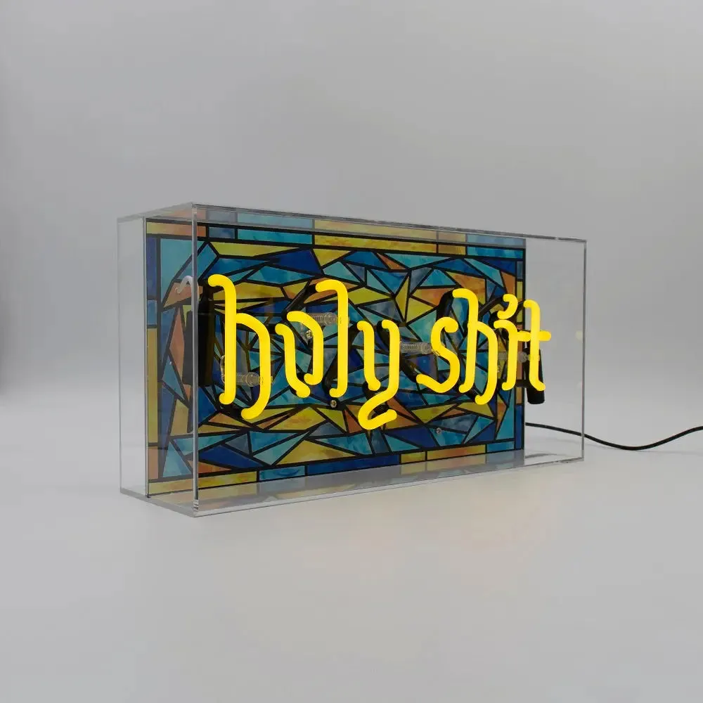 'holy Shit' Glass Neon Sign