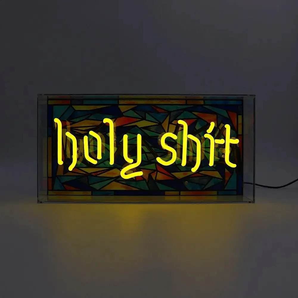 'holy Shit' Glass Neon Sign