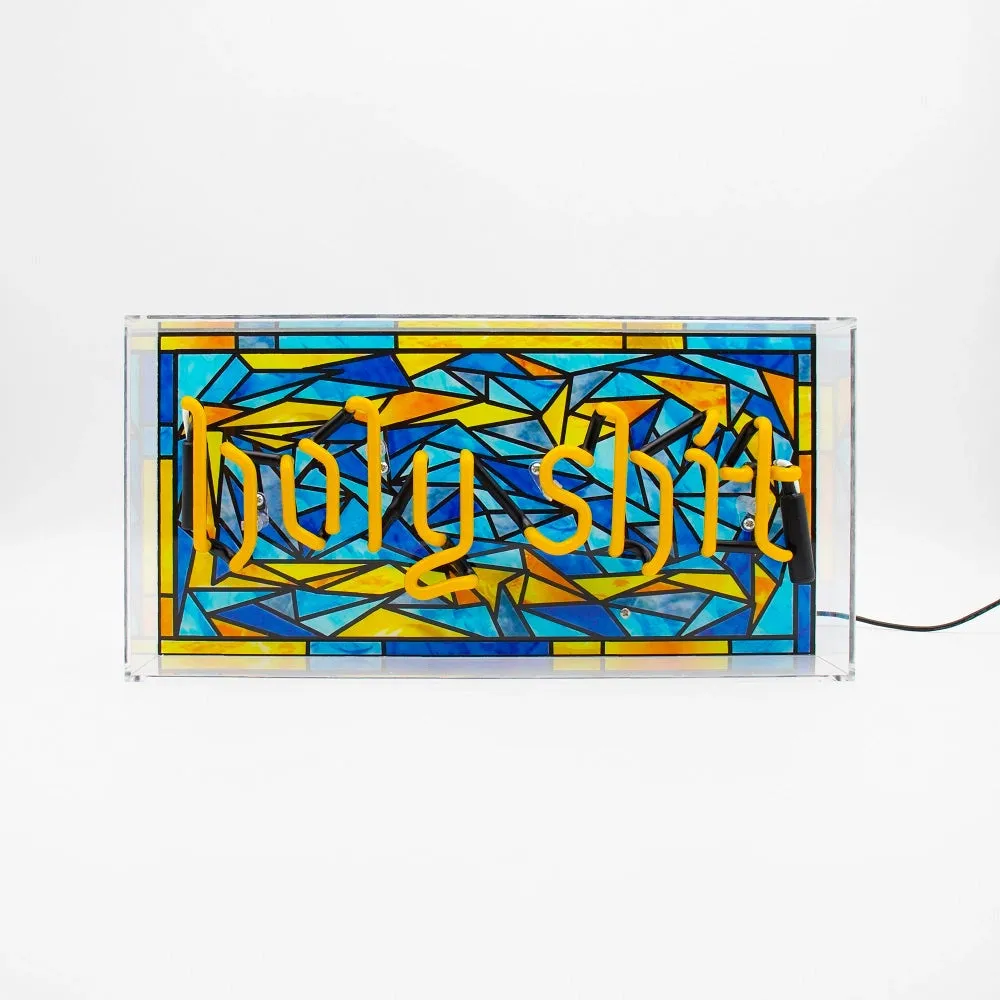 'holy Shit' Glass Neon Sign