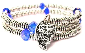 I Love You To Heaven And Back Angel Wing Curly Coil Wrap Style Bangle Bracelet