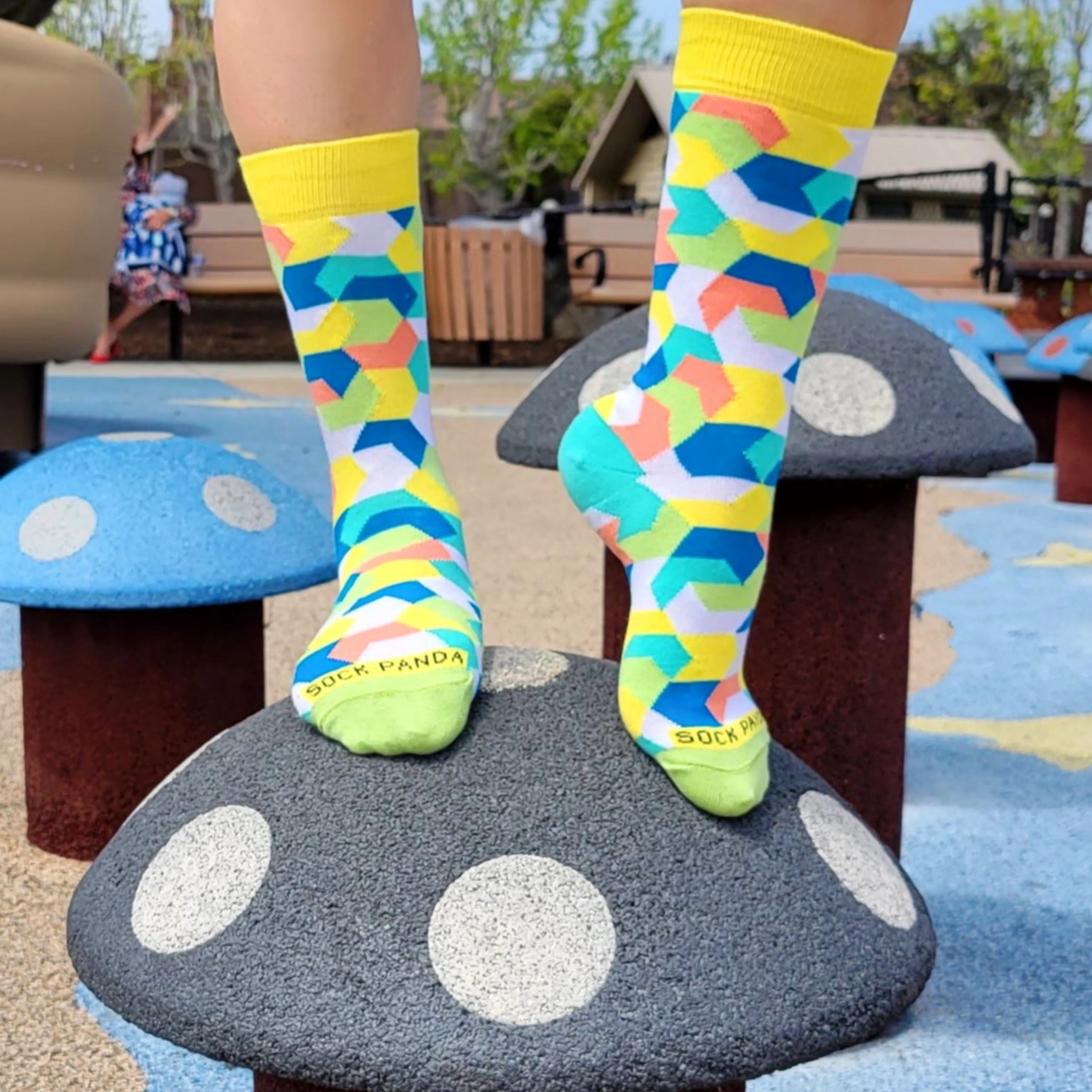 Intricate Geometric Puzzle Socks from the Sock Panda (Adult Small -  Shoe Sizes 2-5)