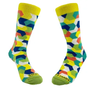 Intricate Geometric Puzzle Socks from the Sock Panda (Adult Small -  Shoe Sizes 2-5)