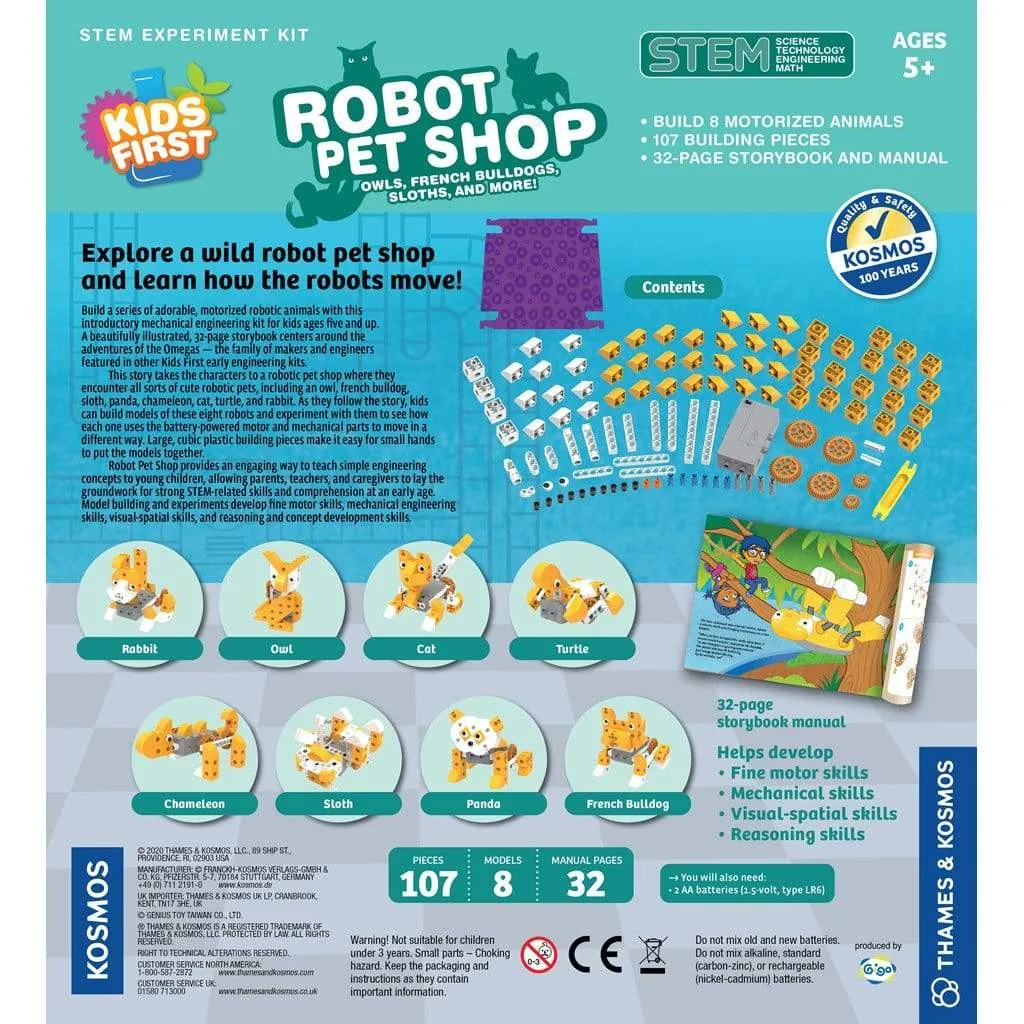 Kids First Robot Pet Shop: Owls, Hedgehogs, Sloths, and More!