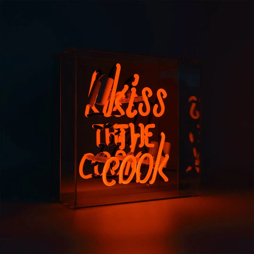 kiss the Cook Glass Neon Sign - Orange