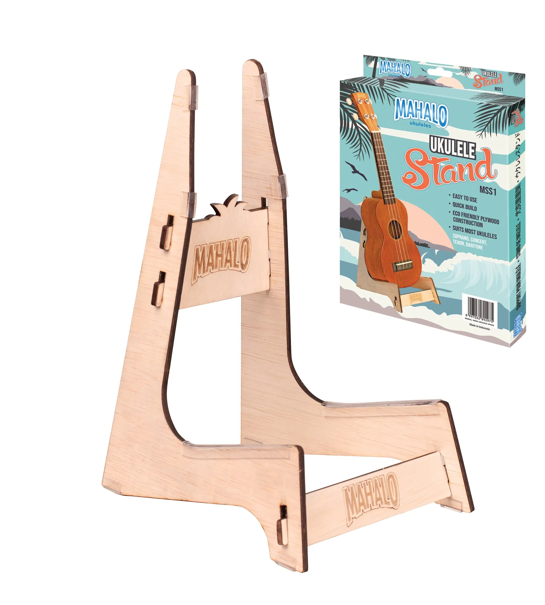 Mahalo | MSS1 | ENGRAVED WOODEN UKULELE STAND |