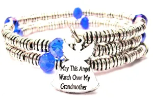 May This Angel Watch Over My Grandmother Curly Coil Wrap Style Bangle Bracelet