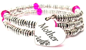 Mother Heart Curly Coil Wrap Style Bangle Bracelet