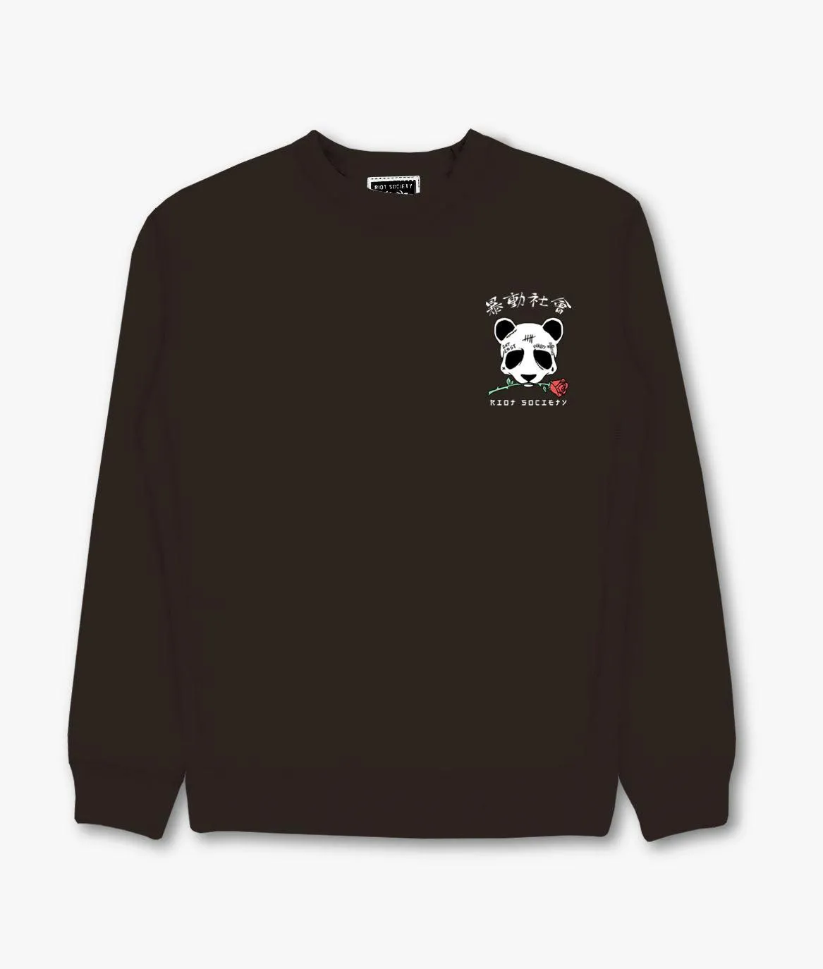 Panda Rose Skull Tattoo Mens Crewneck Sweatshirt