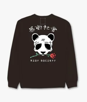 Panda Rose Skull Tattoo Mens Crewneck Sweatshirt