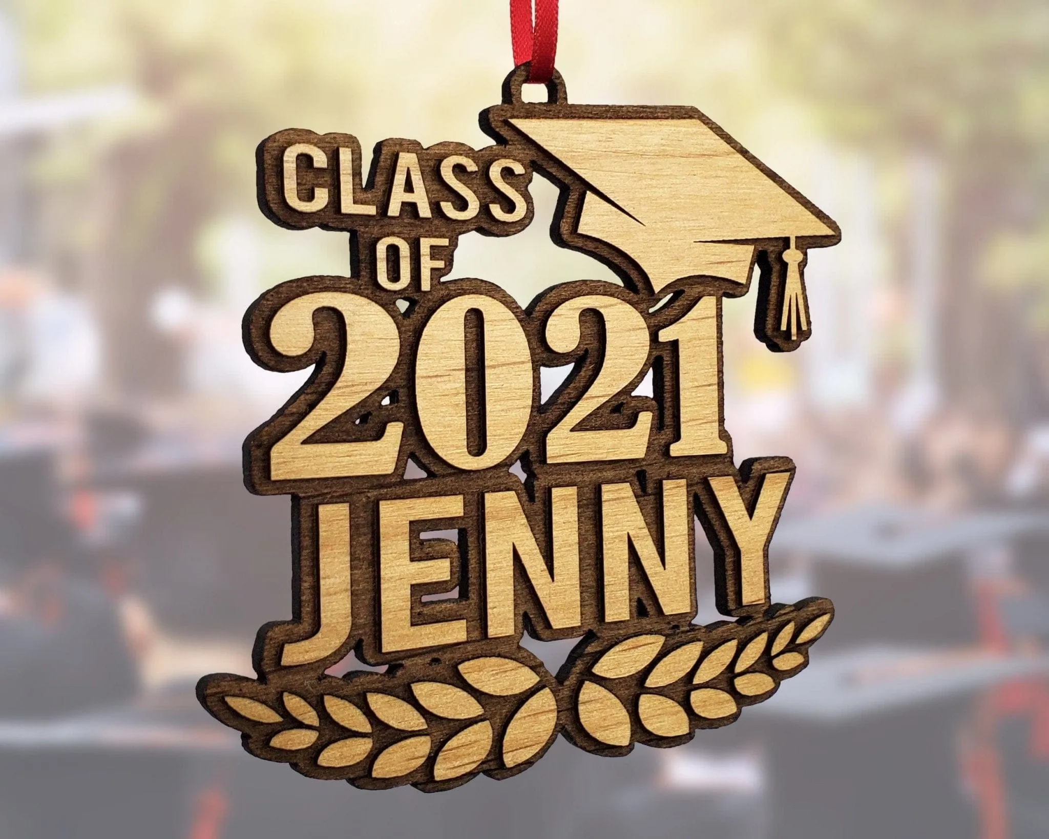 Personalized Class of 2022 Graduated Wood Ornament Shadow Box Decoration The Graduate Gift from Mom Dad Congrats Masters Bachelor Degree